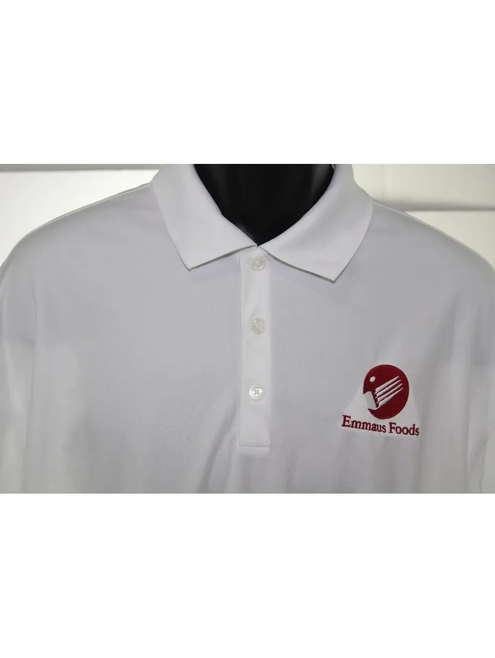 Emmaus Foods The Path To Great Food Nike Golf Dri Fit White Polo Shirt Mens XL